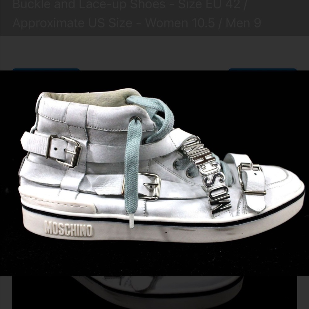 Moschino White Artistic High-Top Sneakers - Picture 3 of 7